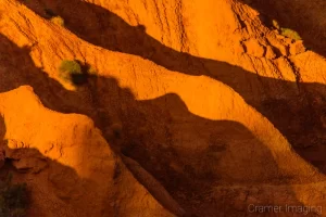 Cramer Imaging's fine art close-up landscape photograph of shadows defining the erosion ridges of the red sandstone of Bryce Canyon National Park, Utah