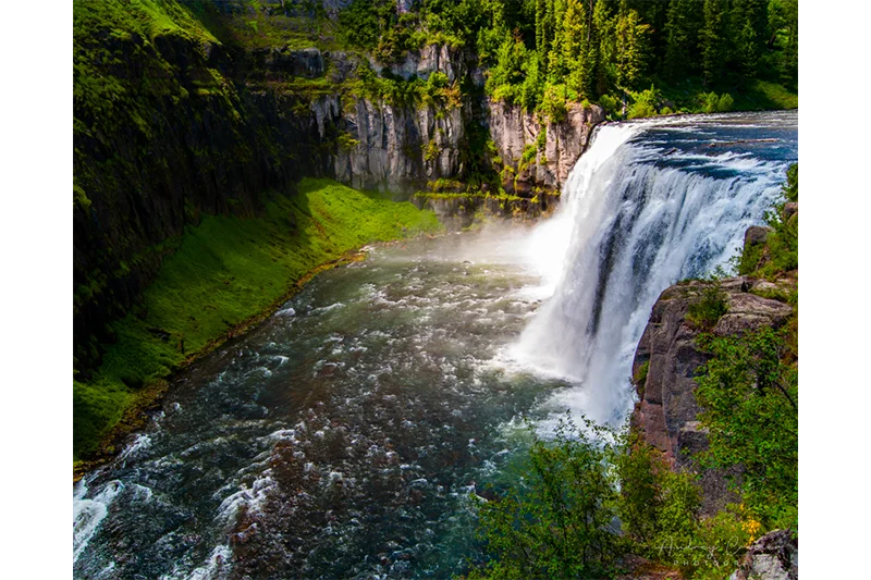 Audrey Cramer Photography's professional quality landscape photograph of Upper Mesa Falls on the Snake River near Harriman State Park, Idaho