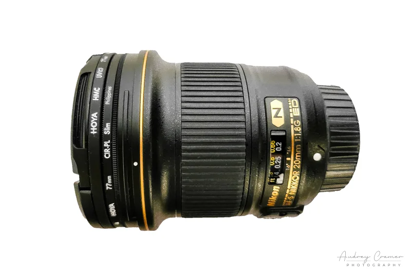 Audrey Cramer Photography's photograph of a Nikon wide angle camera kit lens with 20mm focal length
