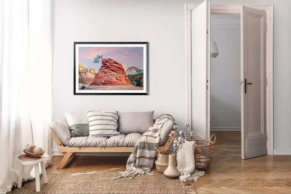 Photograph of Audrey Cramer Photography's landscape photo "Stunted" in a cozy neutral-toned living room